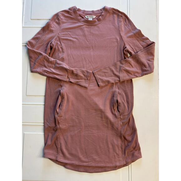 Athleta Dresses & Skirts - Athleta Women’s Sz S Pink Oversized Tunic Sweatshirt Sweater Dress